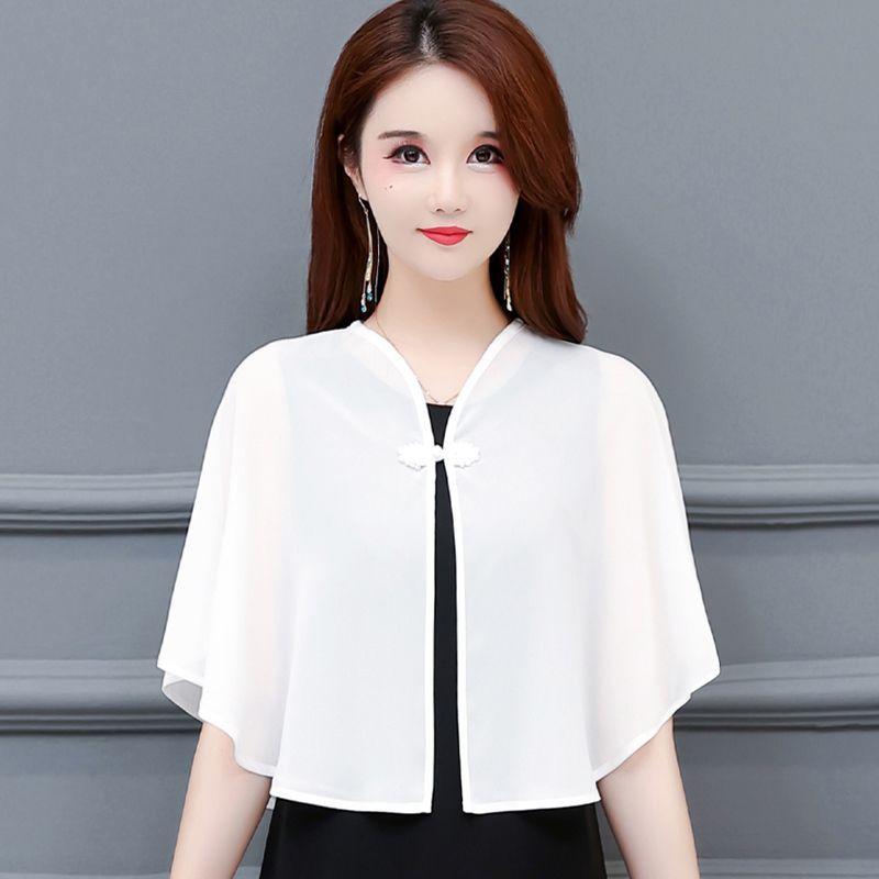 Small shawl summer thin short breathable chiffon versatile shawl sunscreen