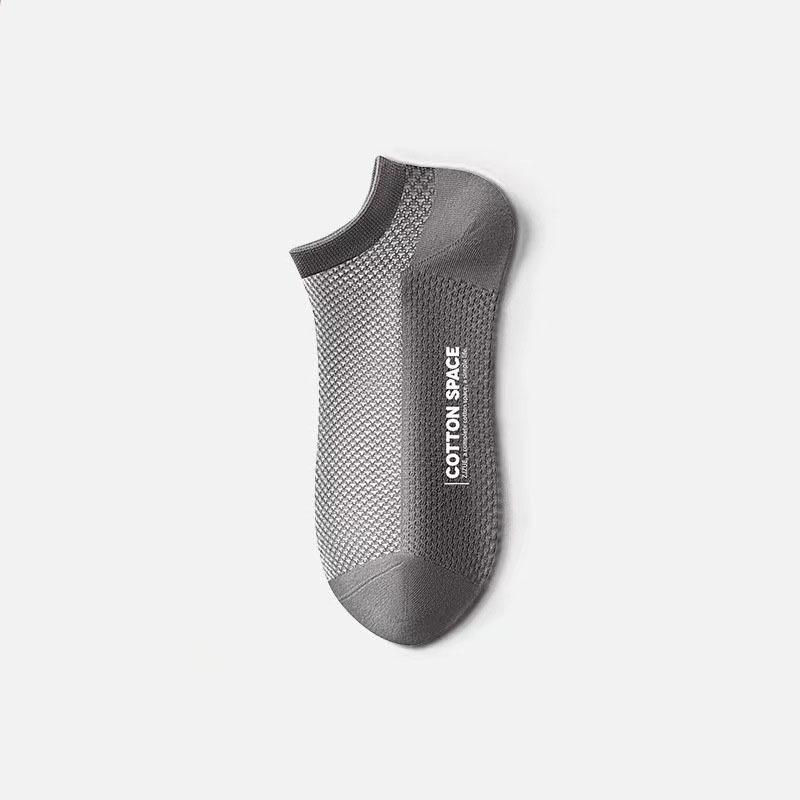 Male Summer Thin Mesh Solid Color Antibacterial Antiodor Sweat Absorption Breathable Invisible Socks