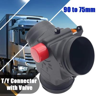 90 MM până la 75 MM Clapetă de supapă Aer Diesel Încălzitor Aerisire Conductă T Branch Splitter Conector de tamplarie țeavă de eșapament pentru mașină, camion, rulotă