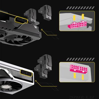 Adaptador de Alimentación PCIe de 8 Pines para GPU con Conector en Ángulo de 90 Grados Cabezales de Adaptador de Alimentación Interfaces de Alimentación Cabezal de Dirección para Computadoras de Escritorio Gráficas