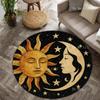 Mystical Sun Moon Celestial Boho Carpet With Stars And Cosmic Couple Design For Meditation Round Rug Mat Or Spiritual Home