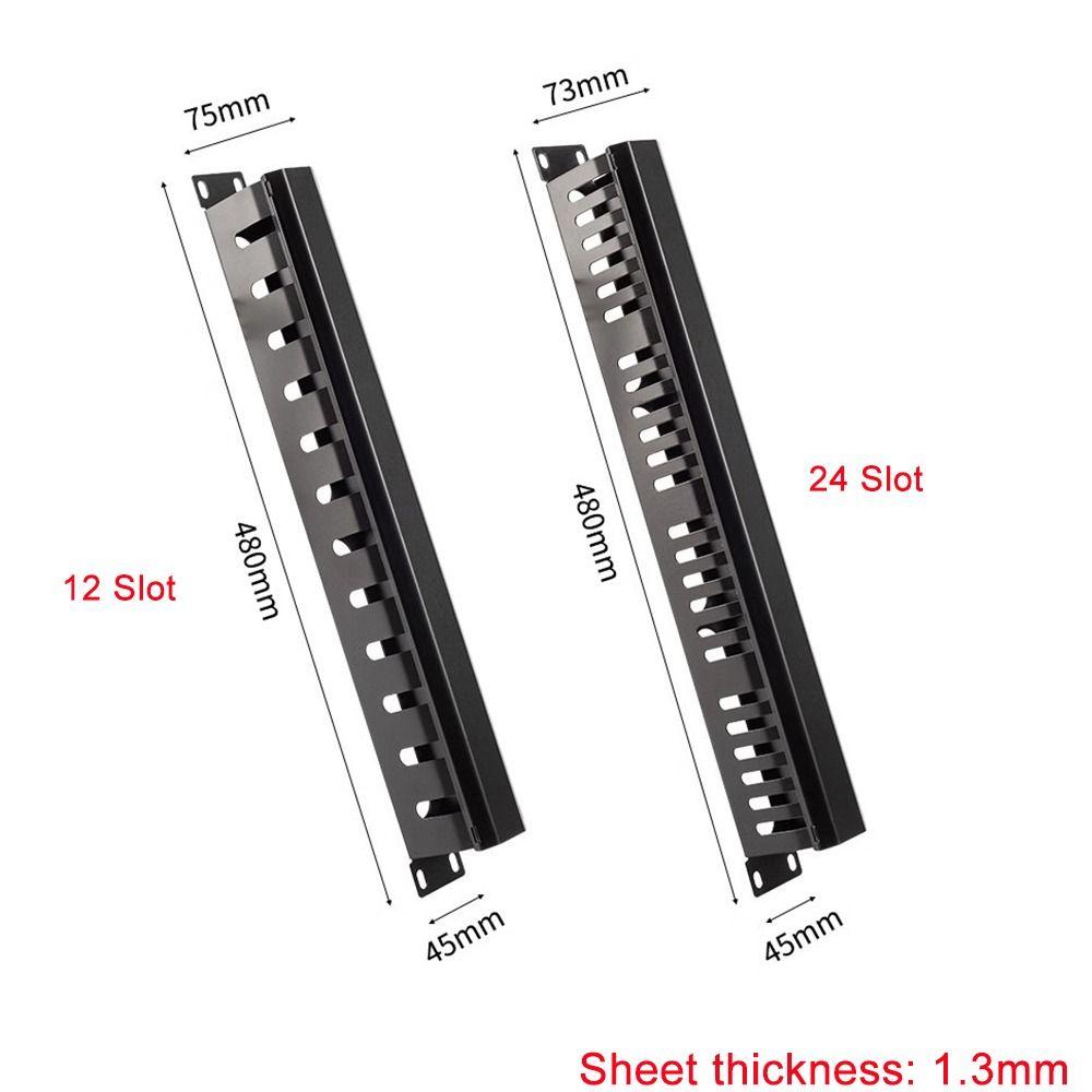1U Cable Management Horizontal Mount 12/24 Slot 19inch Server Rack Wire Organizer Metal Wiring Duct Internet Cafe Wiring