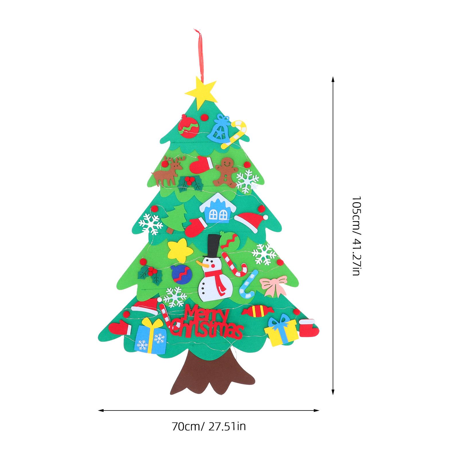 

1Set Felt Christmas Tree DIY Wall Hanging Christmas Ornaments Detachable Lights Toddler Xmas Decoration Cartoon Felt Xmas Tree other
