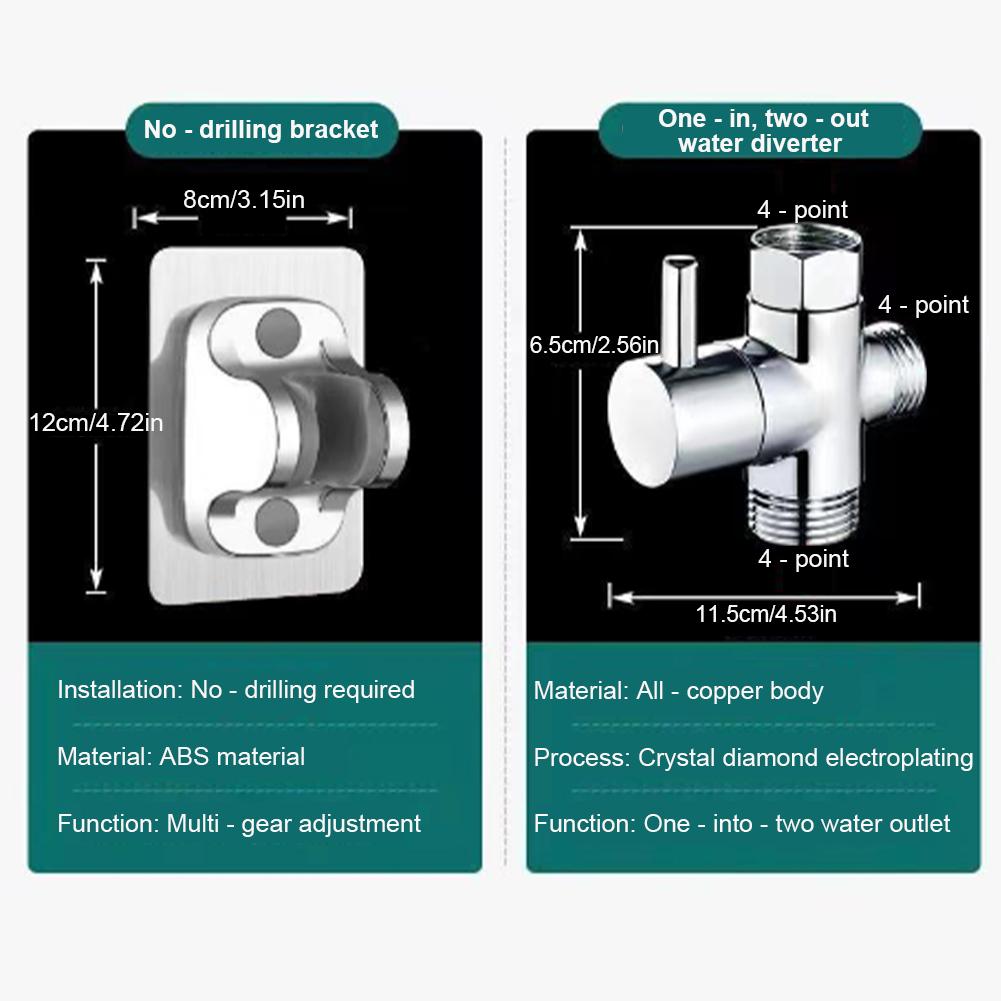 Steel Bidet Hand Shower with 2 Way Diverter &Hose Toilet Sprayer Gun Self Cleaning Bidet Sprayer Set for Hygiene and Pet Bathing