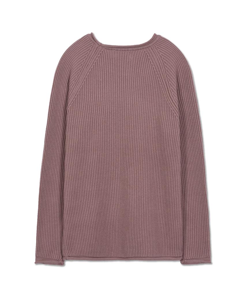 WEST GRAND BOULEVARD French Oversized Raglan Ribbed Cotton Knit Dusty Pink