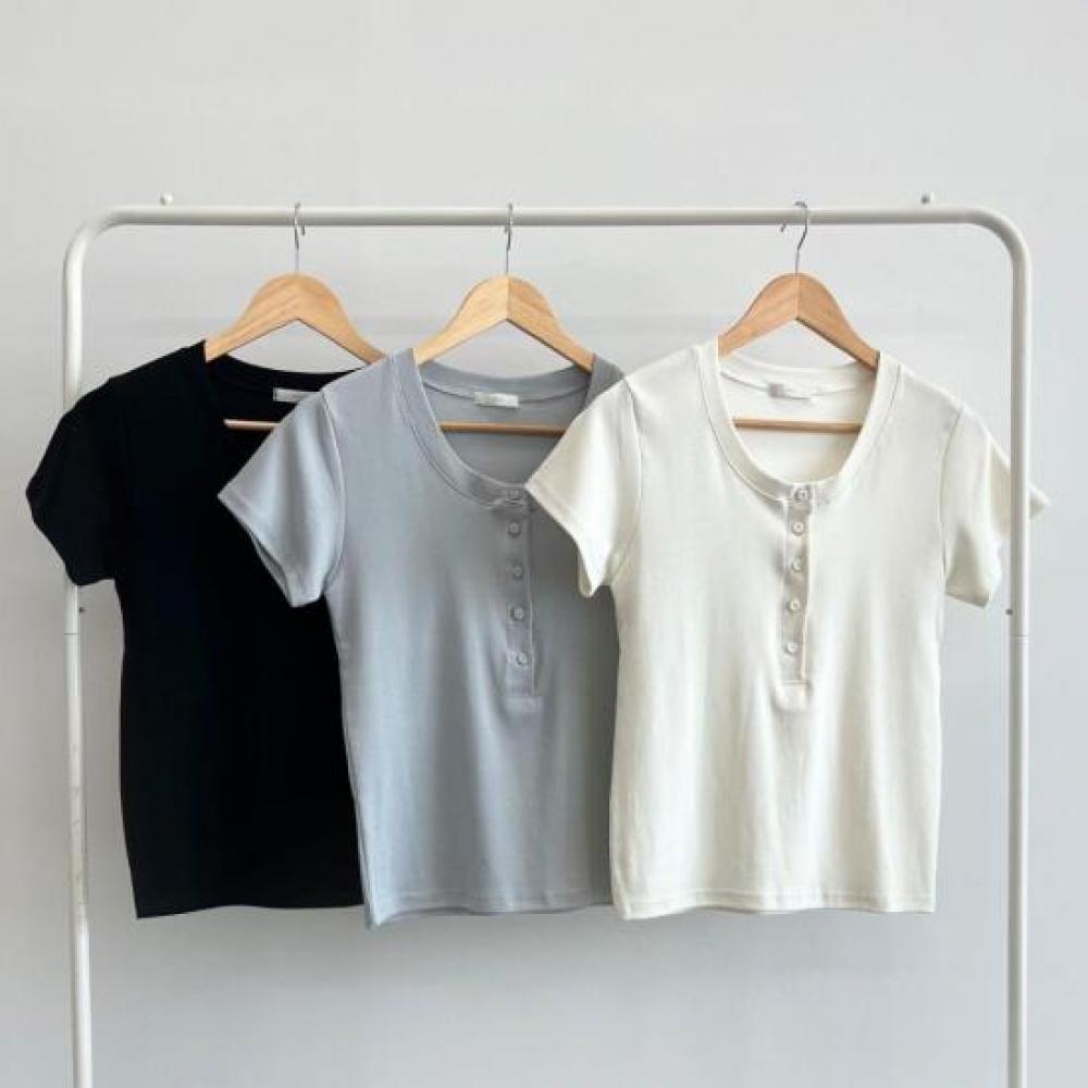 New ArrivalS Open Run Women S Span Short Sleeve Tee Button Black Cotton Tee Span
