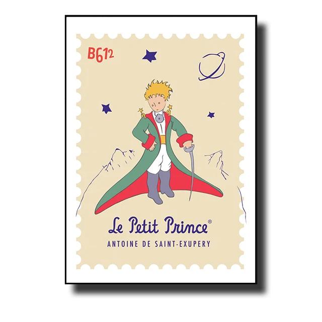 The Little Prince Fox Fairy Tale Posters and Prints Cartoon Stamp Wall Art Canvas Painting Picture for Kids Room Home Decor