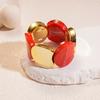 Exaggerated Personality Colored Acrylic Irregular Round Spliced Elastic Bracelets for Women Fashion Temperament Bangle Jewelry