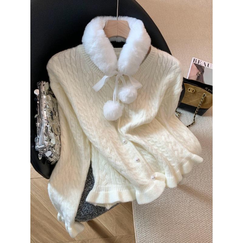 

Chic Mao Mao scarf ruffle edge hem knitted sweater women s autumn and winter new design warm top and clothing XL абрикосовый