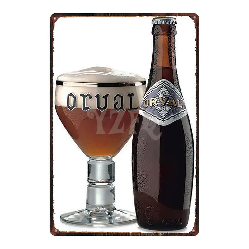 Orval Chimay Westmalle Chouffe Targa in Metallo Vintage per Bar Club Muro Pub Ristorante Decorazione Casa Poster in Ferro DU-3599A
