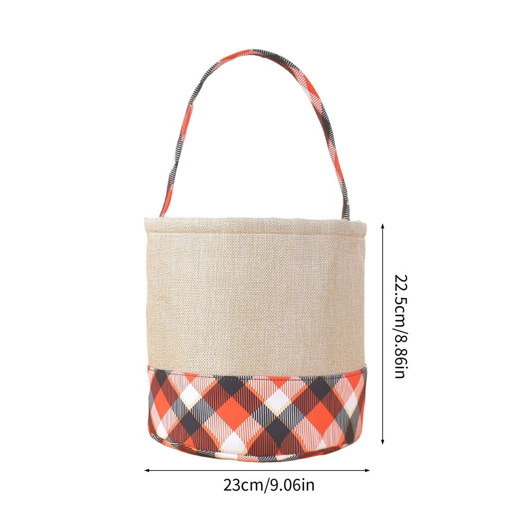 Halloween Candy Bucket with Handle Large Capacity Portable Cloth Candy Basket For Candy Treats Holiday Party Decoration