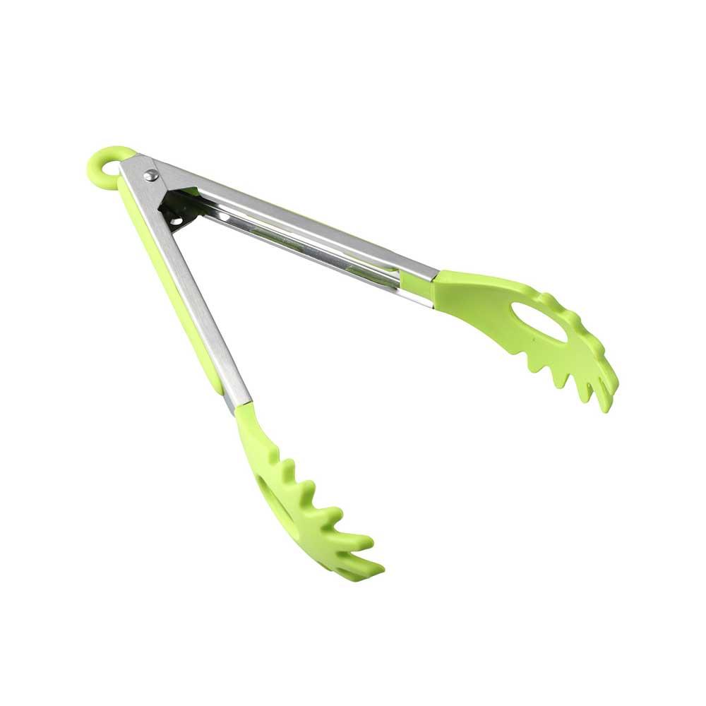 Stainless Steel Handle Non-Slip Silicone Food Serving Tongs Noodles Clamp BBQ Clips Pasta Tools