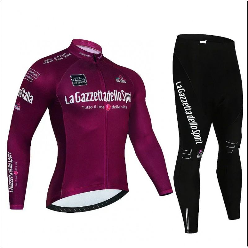 Unisex Long Sleeve Fleece-Lined Cycling Jersey Set Mountain Road Bikes Riding