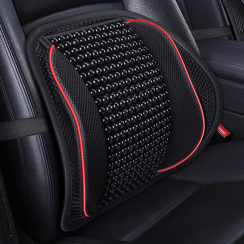 Breathable Summer Car Backrest: Wood Bead Lumbar Support Cushion for Comfortable Driving