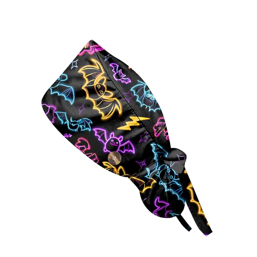 Berretto da lavoro alla moda con stampa di Halloween, berretto casual da donna con coda di cavallo, berretto da lavaggio, berretto Baotou