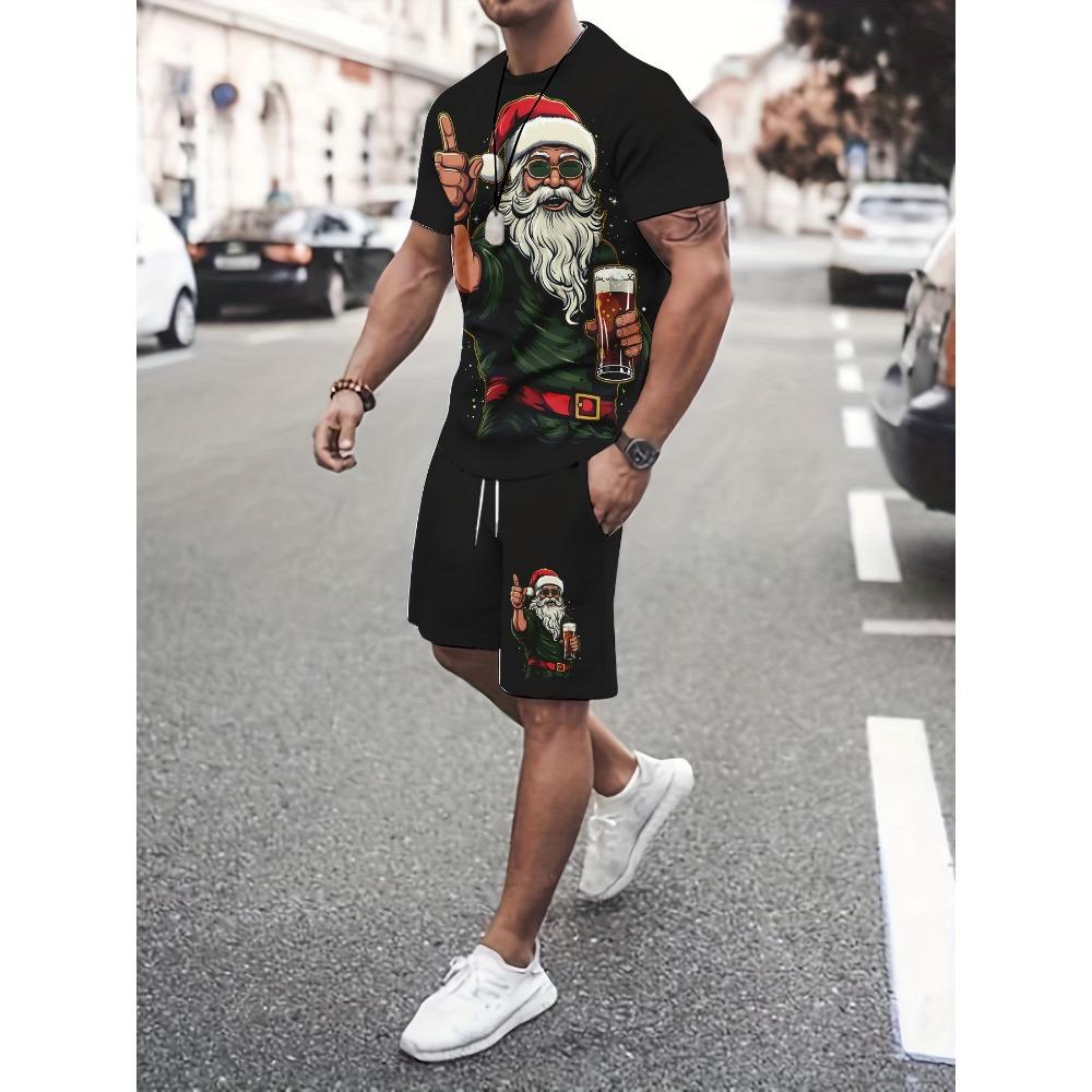 Vielseitiges Alltags-Outfit für Jungen: Rosa und Schwarz gestreiftes T-Shirt und Shorts, bequemes zweiteiliges Set zum Ausgehen
