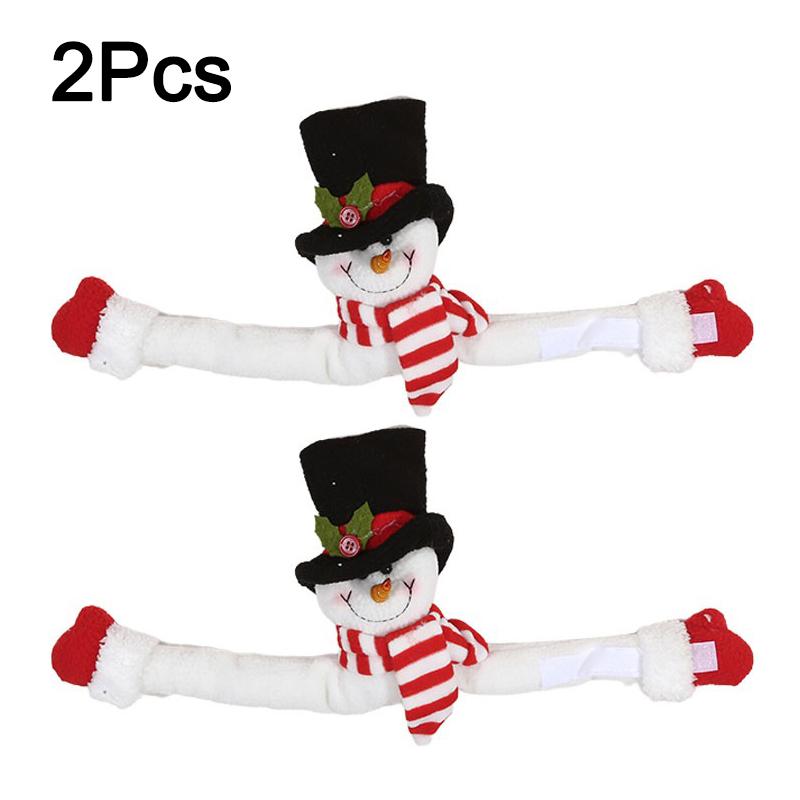1/2Pcs Christmas Curtain Buckle Cartoon Santa Claus Snowman Dolls Hanging Ornaments For Xmas Curtain Tieback Curtain Hook Clips