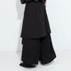 Black vintage plus size Summer High Waist wide leg Skirt Pants Women Loose Casual Trousers