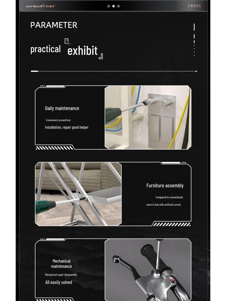 High-Hardness Chrome Vanadium Steel Through-Tang Slotted & Phillips Screwdriver - Hammer-Friendly Hand Tool.