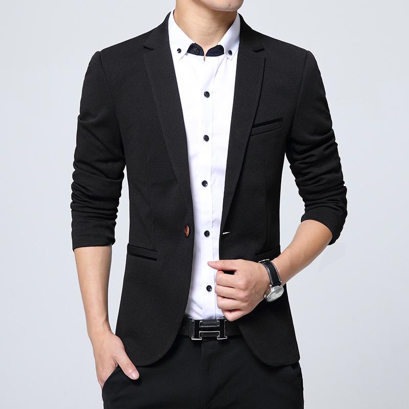 2019 Men's Plus Size Single-Breasted One-Button Casual Suit Jacket, Available In Five Spring and Autumn Colors