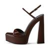 Fashion 2024 Summer Solid Color High Heel Women's Sandals New Waterproof Platform Buckle Gold Silver Size 36-43 Sexy Women's Shoes