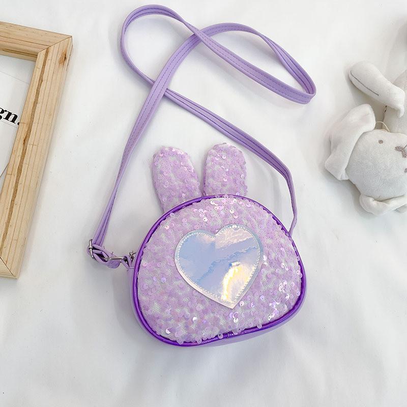 Adorable Korean Style Children's Cute Rabbit Sequin Shoulder Bag For Girls