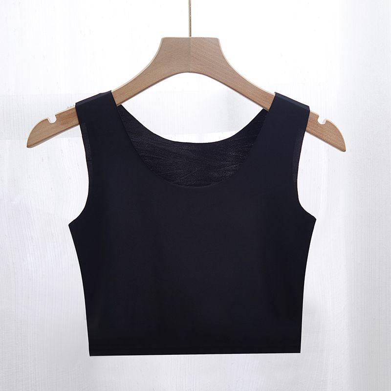 

Ice Silk plus Size Anti-Emptied Tank-Top Traceless Bottoming Sling Black (1 Pack) 2XL (70.00kg -80.00kg)