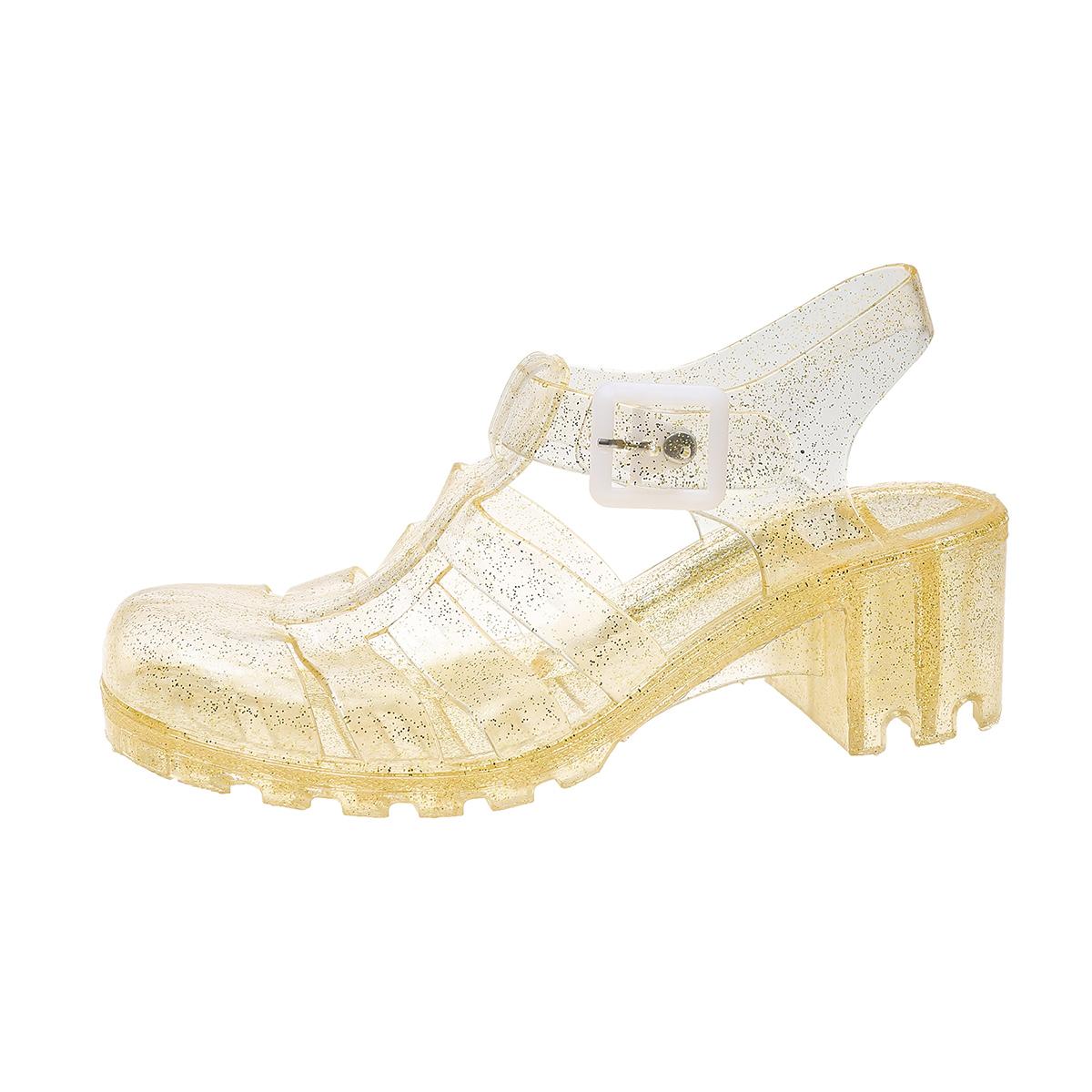 

Fashion Versatile Women s Summer Plastic High Heels Anti-Slip Transparent Crystal Jelly Shoes Princess Style Cross-Border Trade Footwear 36
