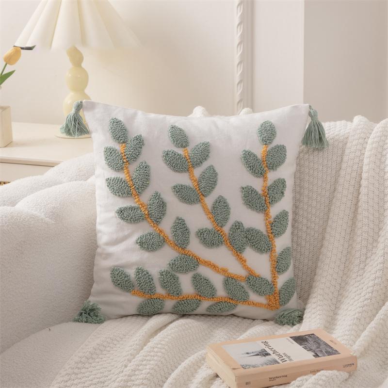 Moroccan Sofa Throw Embroidered Throw Pillowcase Cojines Boho Cotton Linen Decor Cushion Cover Headboard Pillowcases 45x45cm
