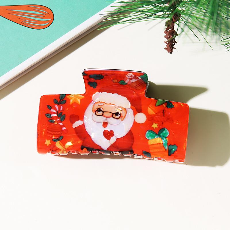 Festive Hair Clip Set: Snowman, Gingerbread Man, Santa, and Cartoon Shark Clips