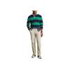 Polo Ralph Lauren Polo Color Block Striped Logo Embroidered Loose Long Sleeve Polo Shirt Men Tops Slope-Green MNPOKNI16823527-410