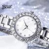 Shiny Rhinestone Dial Watch Ladies Bracelet Quartz Analog Sparkling Round