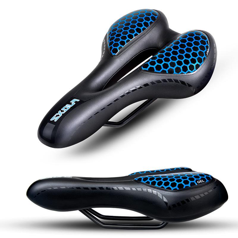 YAFEE Bicycle Seat Cushion Saddle Mountain Bike Road Riding Equipment Accessories Shock Absorption 280x160mm синий
