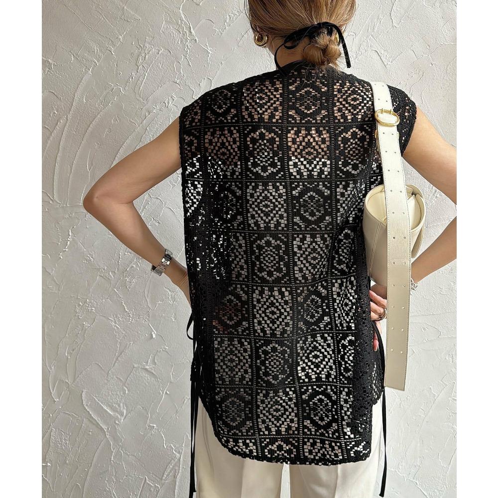 Dimanaf 2025 Summer Shirt Women Lace Blouse Sleeveless  Fashion Tops Tees Loose Tees New White