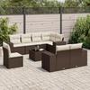 VidaXL Garden Lounge Set with Cushions 9 Pcs, Patio Sofas, Patio Furniture Set, Outdoor Furniture, Brown 3255190