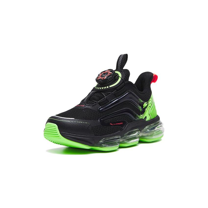 Anta Non-Slip Wear-Resistant Low-Top Running Shoes Kids Sneakers Black Green 312319913-7