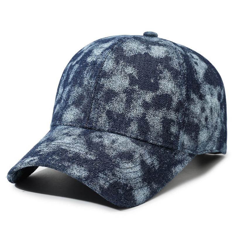 Washed Denim Baseball Cap Men'S Retro Retro Checkerboard Cap Hip Hop Trend Hat