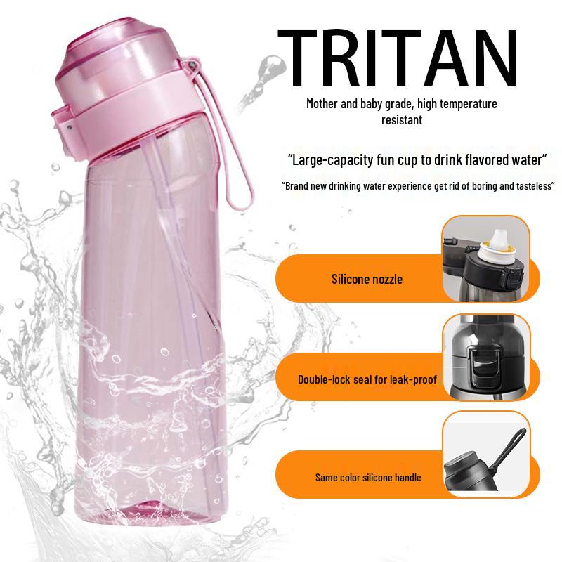High-Capacity Flavored Tritan Water Bottle Set with Aroma Ring - Heat Resistant and In Stock
