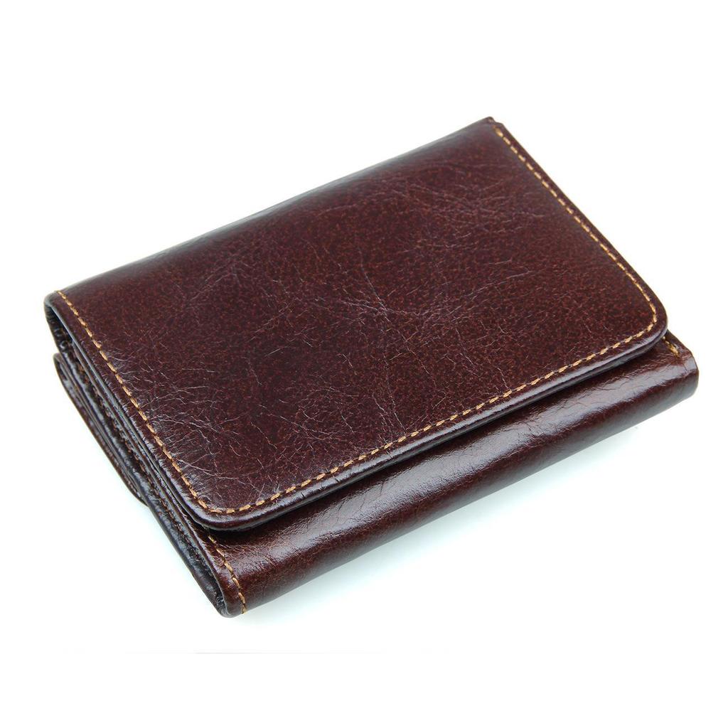 Jiamida Men's RFID-Blocking Genuine Leather Vertical Wallet with Multi-Card Slots and Money Clip