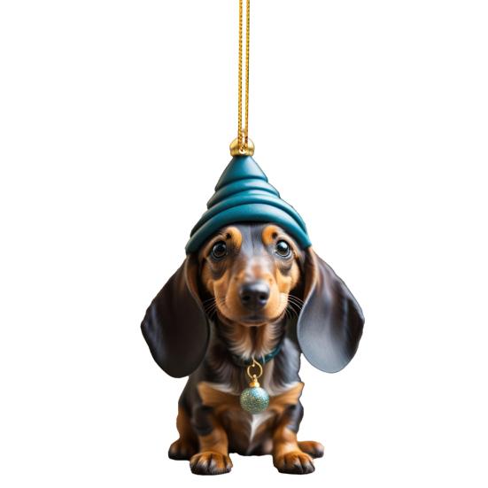 

Милый кулон в виде рождественской елки, мультяшный щенок, подвесной орнамент, акриловый художественный ремесленный орнамент