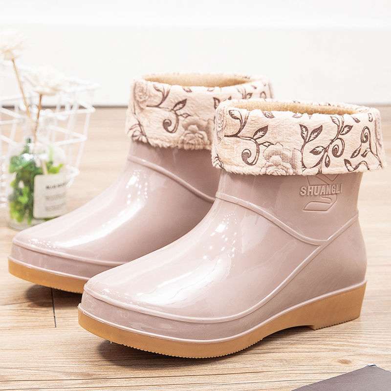 New thickened waterproof shoes household laundry rain boots women's non-slip rain shoes treading overshoes wear-resistant car wash high rubber shoes