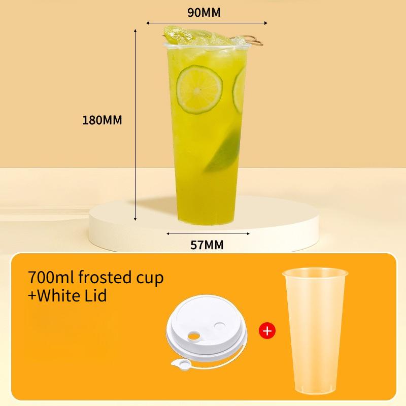 90mm Mouth Commercial PP Injection Cups  Disposable Milk Tea Cups with Lids Thickened High Transparent Plastic Drink CupsLarge Caliber Straws