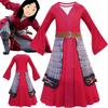 Atemberaubendes Hua Mulan Rotes Prinzessinnen-Kostüm für Kinder Halloween-Party-Outfit