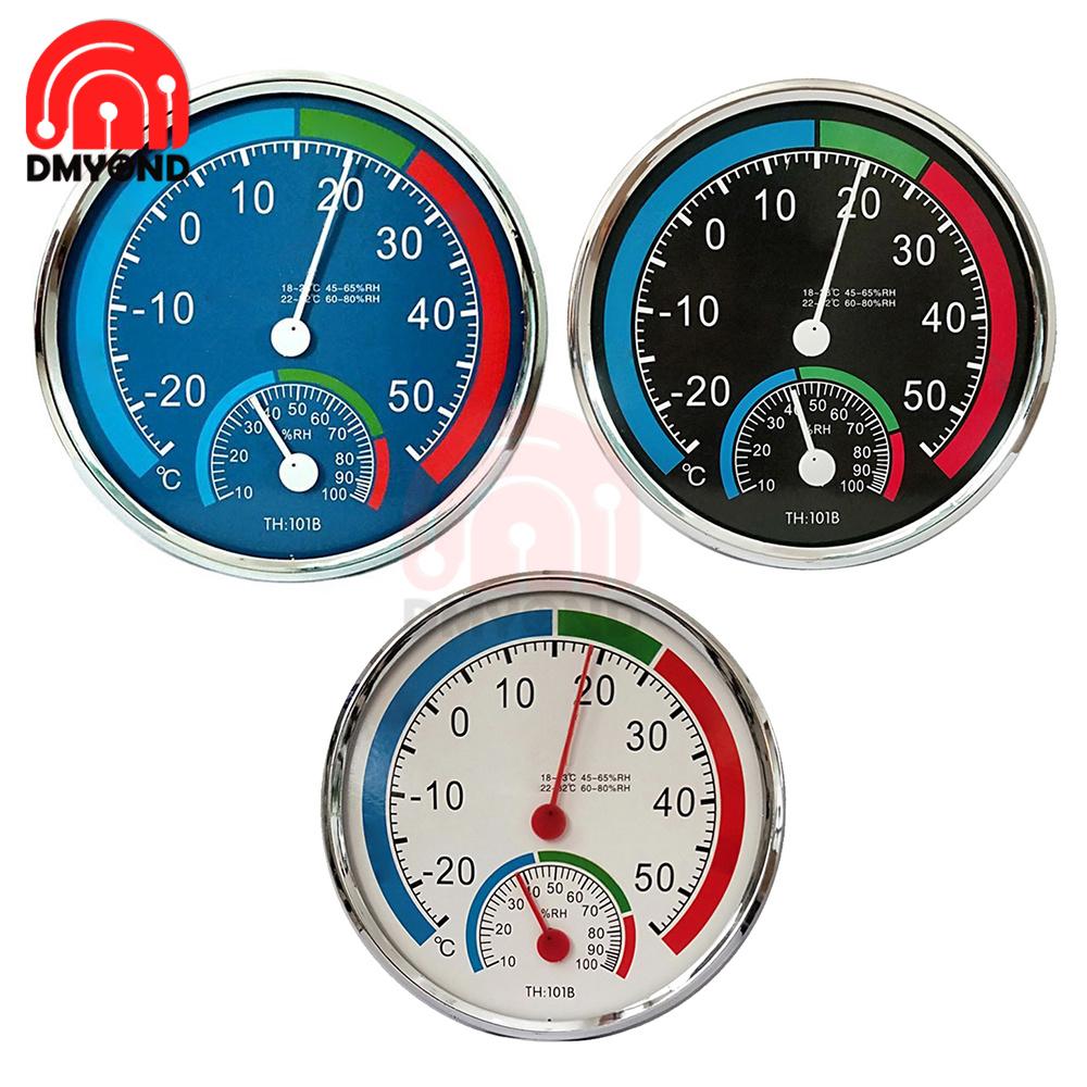 Mini Round Thermometer Mechanical Sensor Indoor Temperature Sensor Indoor Outdoor Pointer Celsius Thermometer Hygrometer