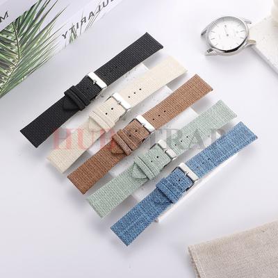 Premium Denim 18mm 20mm 22mm 24mm Sailcloth Watch Band Business Style Fabric Strap Nylon Sports Wrist Bracelet for Men Women