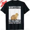 Wanted for Capybara Humorous Funny Unique Design Printed Tshirt Men Crewneck Cotton Short Sleeve Unisex Casual Summer Tee Tops