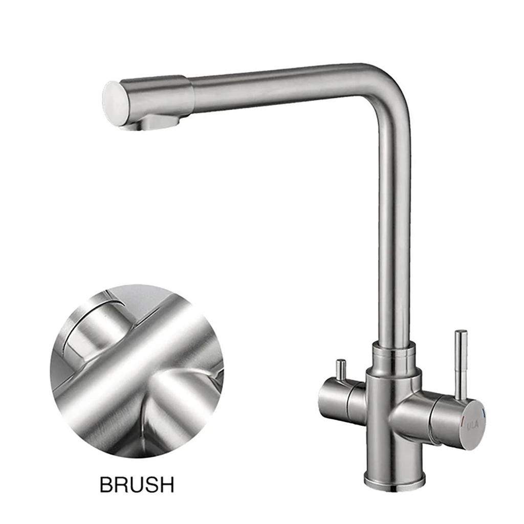 ULA Filtered Kitchen Faucets Hot and Cold Drinking Water 3-ways Filter Kitchen Sink Mixer 360 Rotation Taps