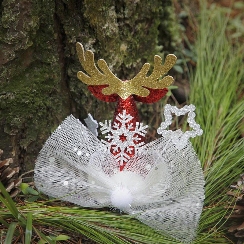 

2025 Festive Reindeer Bowknot Hair Clip - Cute Christmas Costume Accessory