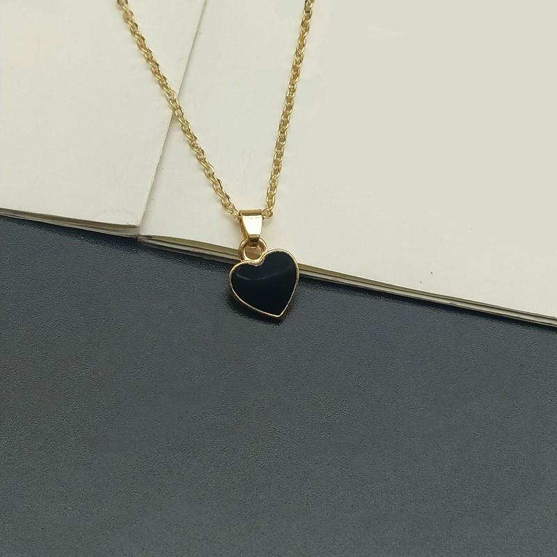 Mode Gouden Kleur Perzik Hart Hanger Ketting voor Vrouwen Meisjes Rode Liefde Hart Ketting Kraag Beste Vriend Sieraden Cadeau