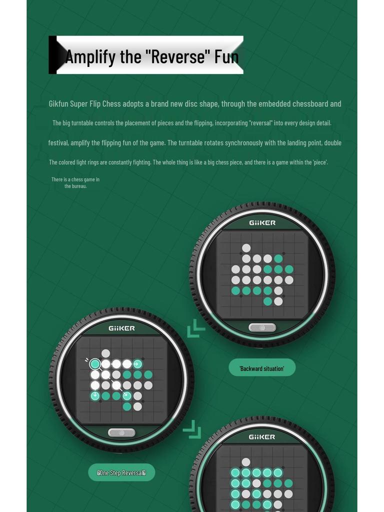 Giiker Intelligentes Othello-Brettspiel: Pädagogisches Schachbrettspielzeug für Kinder und Schüler